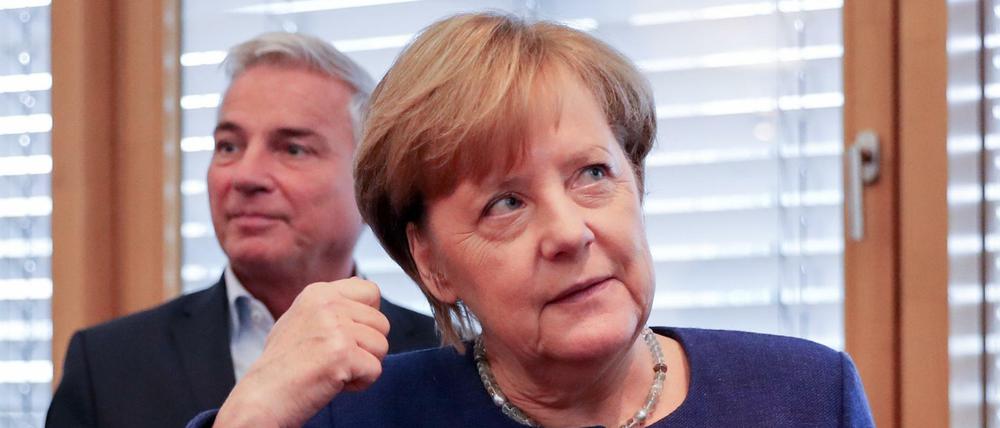 Rückhalt für Merkel? Baden-Württembergs CDU-Chef und Bundesvize Thomas Strobl am Montag mit Parteichefin Angela Merkel in Berlin.