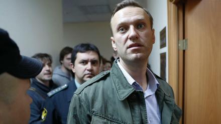 Der russische Oppositionelle Alexej Nawalny Anfang Oktober in einem Gericht in Moskau. 