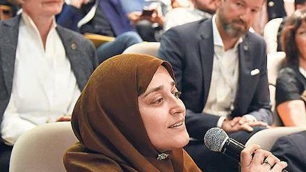Jamila Afghani. Die für den Aurora-Preis Nominierte nahm im Mai 2017 an der Konferenz teil. 