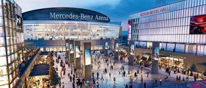 Geplant. Am Mercedes-Platz soll ein Event-Kiez entstehen.