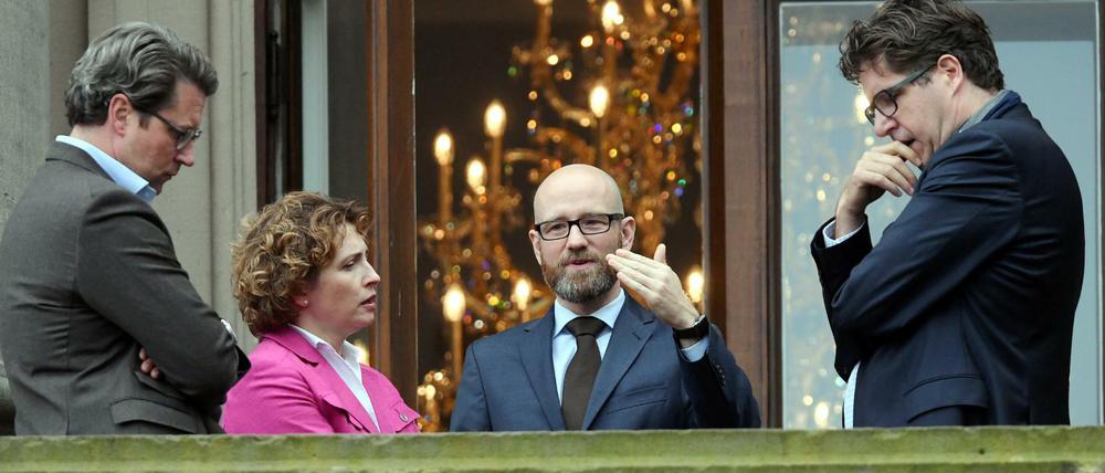 Andreas Scheuer (CSU), Nicola Beer (FDP), Peter Tauber (CDU) und Michael Kellner (Grüne, von links nach rechts).