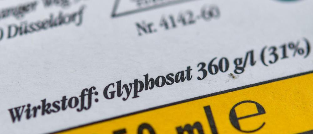 Die Verpackung eines Unkrautvernichtungsmittel, das den Wirkstoff Glyphosat enthält.