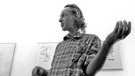 Andreas Kaps (1946-2017) bei der Eröffnung seiner Ausstellung anlässlich seines 65. Geburtstages