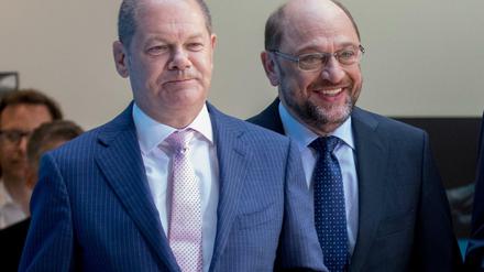 Parteifreunde: Hamburgs Erster Bürgermeister Olaf Scholz und der Parteivorsitzende Martin Schulz haben unterschiedliche Konzepte für die SPD.
