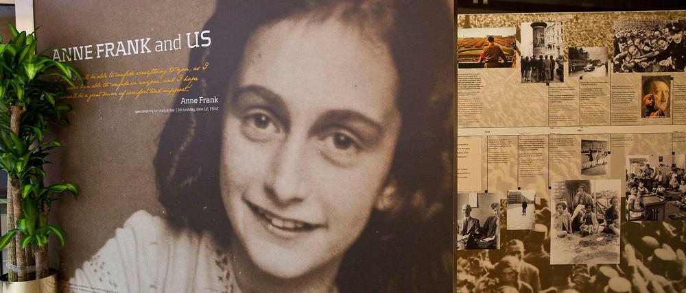 Bild von Anne Frank im Anne Frank Center in New York City.