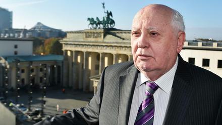 Der ehemalige Kremlchef Michail Gorbatschow 2014 am Pariser Platz. 