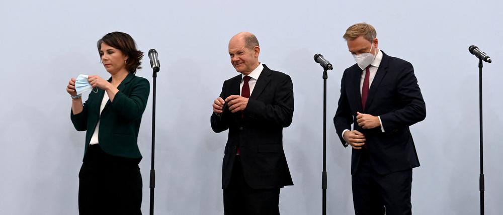Müssen sich sputen: Die Ampel-Parteien wollen bis Dezember eine Regierung bilden. 