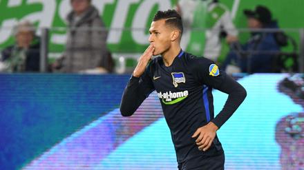 Herthas Davie Selke trifft auch in der Liga: Gegen Wolfsburg erzielte er das 3:3.