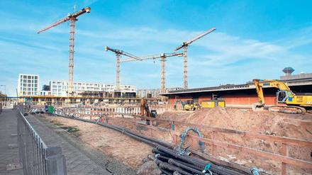 Europa-City. Hunderte neue Wohnungen, Büros, Läden und Lokale entstehen derzeit im „Quartier Heidestraße“ nördlich vom Hauptbahnhof.