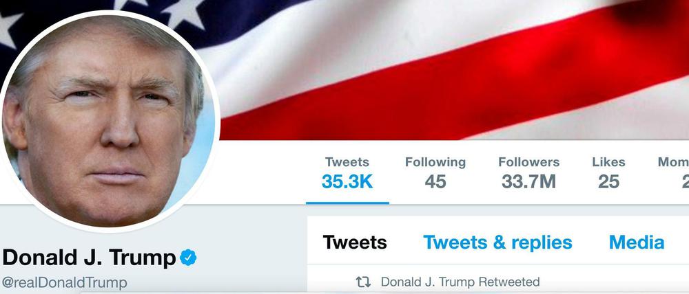 Kurzzeitig nicht erreichbar: Donald Trumps Twitter-Account (Archivbild vom 11. Juli 2017)