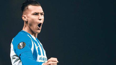 Schrei, wenn du kannst. Stürmer Davie Selke schoss in den Europa-League-Spielen alle drei Berliner Tore.