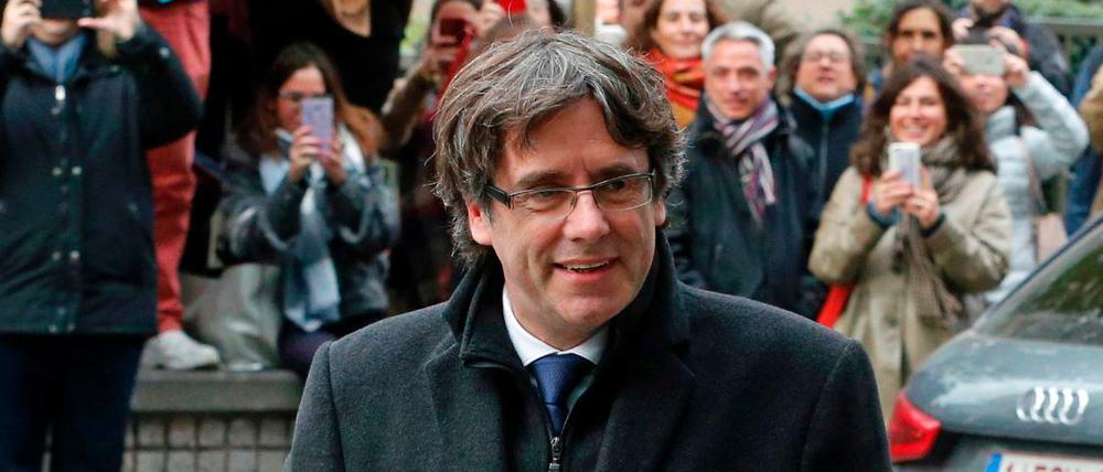 Carles Puigdemont am 31. Oktober vor einer Pressekonferenz in Brüssel, Belgien.