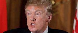 US-Präsident Donald Trump bei einer Konferenz mit dem japanischen Shinzo Abe in Tokio, Japan.