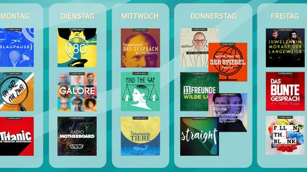 Täglich ein neuer Podcast. Zur Zeit können die Audible unter 22 Formaten auswählen, jeden Monat sollen zwei neue hinzukommen