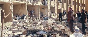 Ein zerstörtes Gebäude der Universität Aleppo.