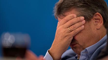 Sigmar Gabriel bei einer Wahlkampfveranstaltung der SPD .