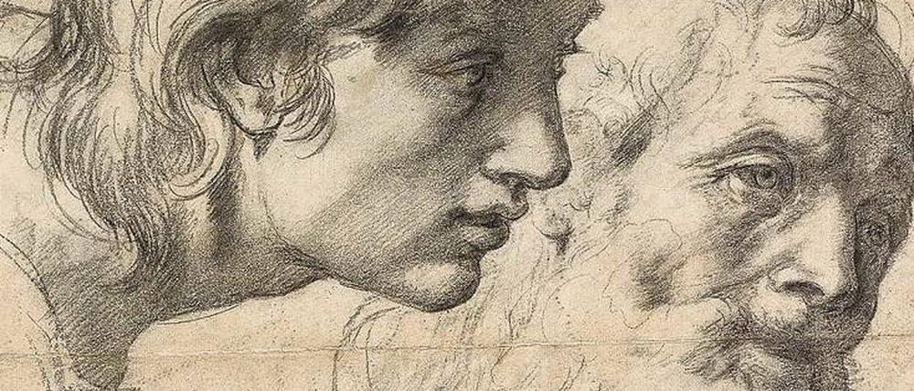 Dem Leben abgeschaut. Kopf- und Handstudie von Raffael, 1519–20.