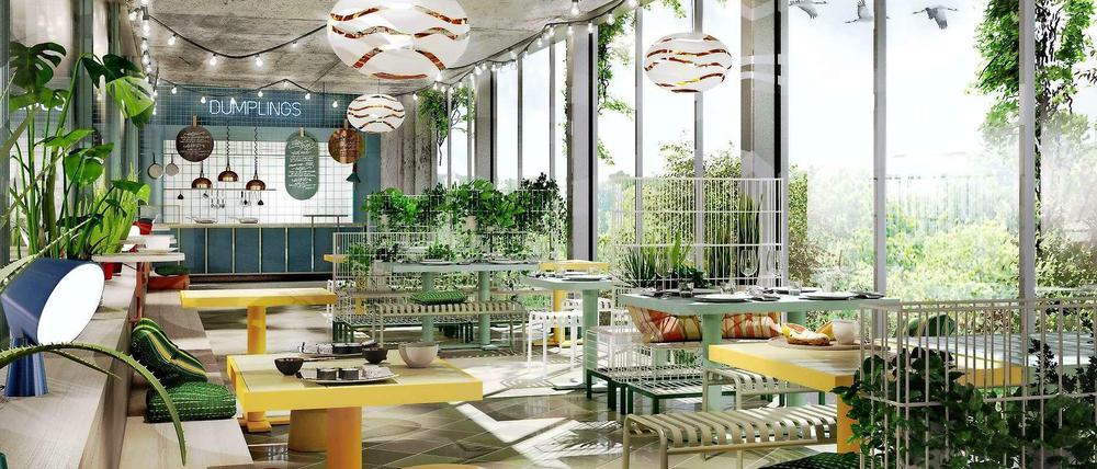 So stellt sich der Designer Werner Aisslinger den „Kantini“-Foodmarkt vor.