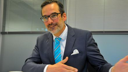 Stefan Franzke, Geschäftsführer von Berlin Partner, in seinem Büro in der Charlottenburger Fasanenstraße. (Archivbild von 2014).
