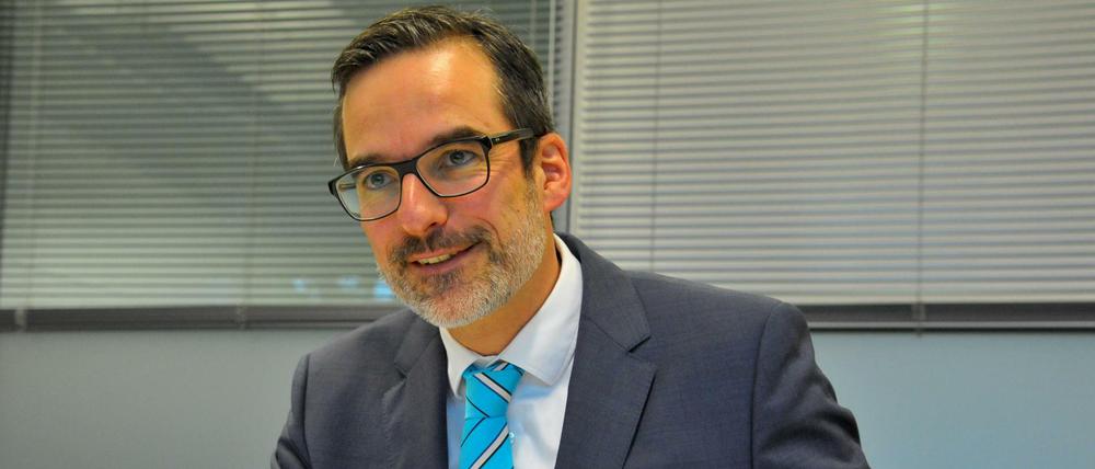 Stefan Franzke, Geschäftsführer von Berlin Partner, in seinem Büro in der Charlottenburger Fasanenstraße. (Archivbild von 2014).