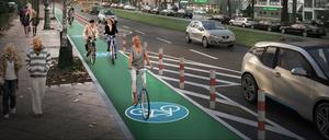 So sollen Berliner Radwege mal aussehen.