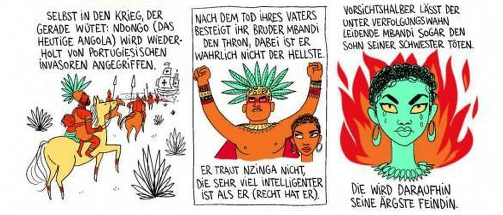 Königin Nzinga. Eine Seite aus dem besprochenen Buch.