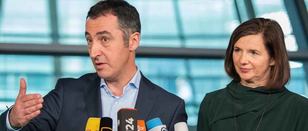 Im Dialog. Cem Özdemir, Bundesvorsitzender von Bündnis 90/Die Grünen, und Katrin Göring-Eckardt, Fraktionsvorsitzende der Grünen im Bundestag.