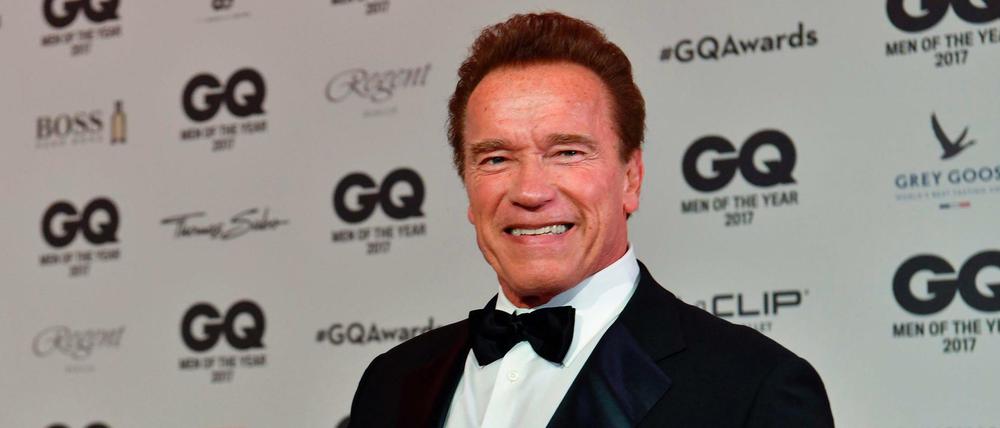 Aus Kalifornien eingeflogen. Preisträger Arnold Schwarzenegger.