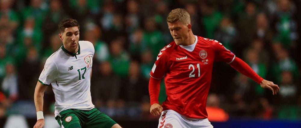 Irland und Dänemark lieferten sich ein enges Hinspiel in den WM-Play-offs.