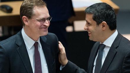 Ärger mit den Genossen. Michael Müller und Raed Saleh sahen sich zuletzt heftiger Kritik ausgesetzt.