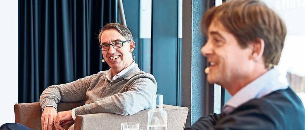 Kuka-Vorstandschef Till Reuter im Gespräch mit Tagesspiegel-Chefredakteur Lorenz Maroldt.