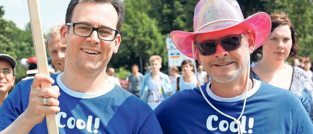 Schwule Lehrer auf dem Christopher Street Day in Hamburg.