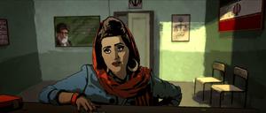 Die Hauptfigur von „Teheran Tabu“, Pari, beim Richter.