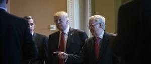 Stehen für die innerparteiliche Auseinandersetzung: US-Präsident Donald Trump und der Mehrheitsführer im Senat, Mitch McConnell.
