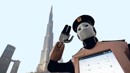 Der erste seiner Art: Polizeiroboter in Dubai.