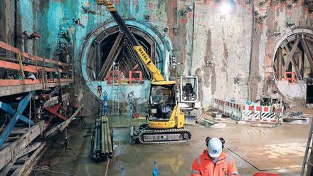 Bohren im Zeitplan. Die 2,2 Kilometer lange U-Bahn-Strecke durch die Stadtmitte soll nach derzeitigem Stand Ende 2020 in Betrieb gehen.