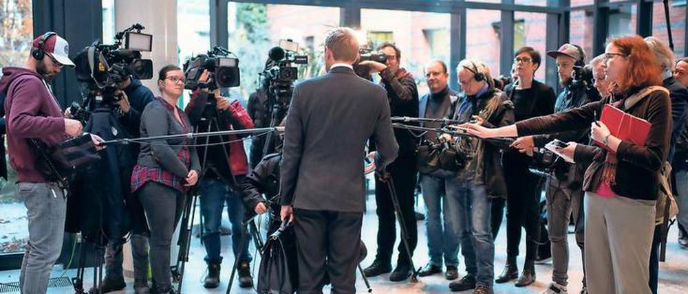 Zentrum des Sturms. Christian Lindner am Montag vor der Sitzung des FPD-Bundesvorstands und der Bundestagsfraktion.