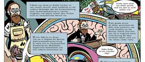 Sezierte Biografie: So hat Simon Schwartz wichtige Stationen im Leben Rudolf Ludwig Karl Virchows (1821-1902) zu Papier gebracht.