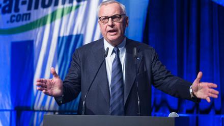 Herthas Präsident Werner Gegenbauer bei der Mitgliederversammlung. 