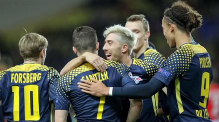 Das muss gefeiert werden. Leipzig schlug Monaco 4:1.