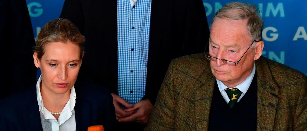 Alexander Gauland und Alice Weidel bei einer gemeinsamen Erklärung nach Scheitern der Sondierungsgespräche am 20. November 2017 in Berlin. 