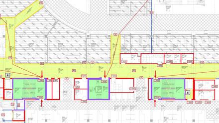 Flure, Wände, Treppen: ein Ausschnitt aus dem aktuellen Plan.