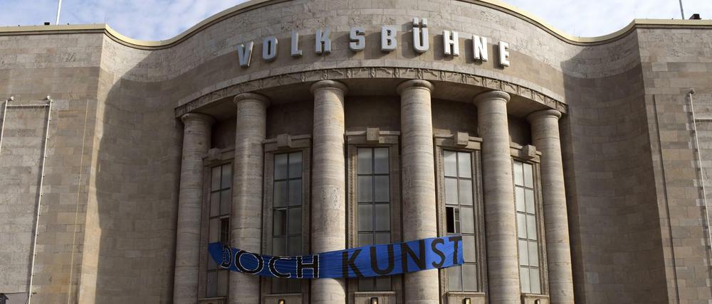Die Volksbühne während der Besetzung im September dieses Jahres.