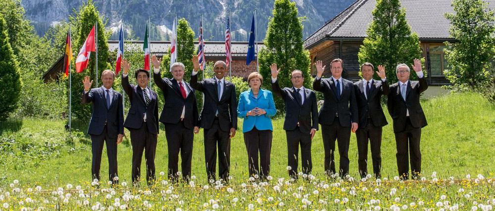 Das waren noch Zeiten: Angela Merkel 2015 beim G-7-Gipfel im bayerischen Elmau