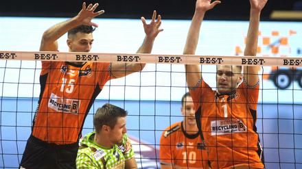 Szene aus dem Ligaspiel: Die BR Volleys setzten sich vor wenigen Wochen klar gegen Herrsching durch. 