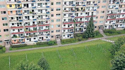 Die Betonblocks werden gerne gezeigt, wenn es um die Stadt Aue geht. 