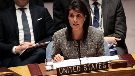 US-Botschafterin bei der UNO, Nikki Haley, am 29. November im UN-Sicherheitsrat. 