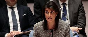 US-Botschafterin bei der UNO, Nikki Haley, am 29. November im UN-Sicherheitsrat.