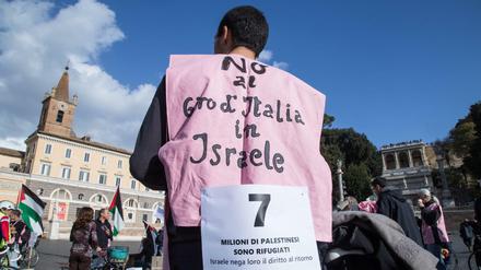 Protest in Rom gegen Giro-Start in Israel.