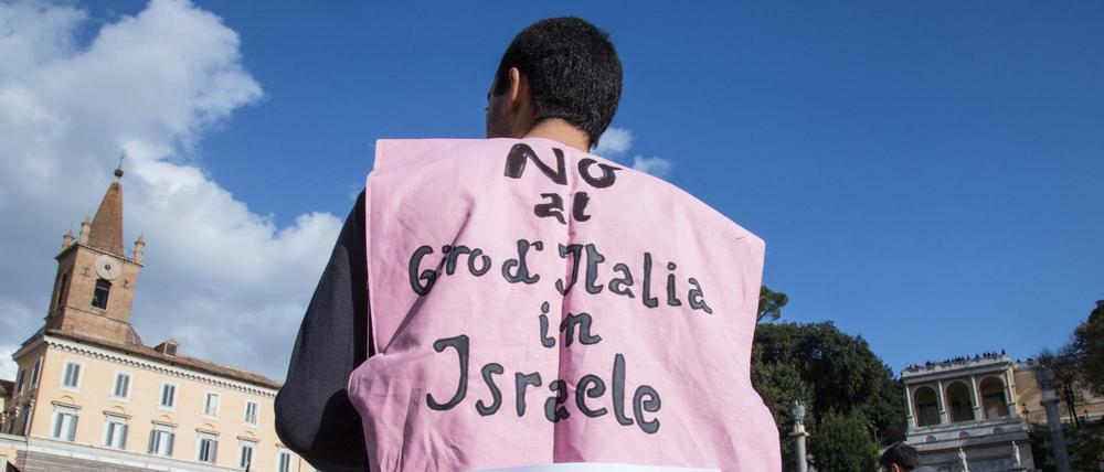 Protest in Rom gegen Giro-Start in Israel.